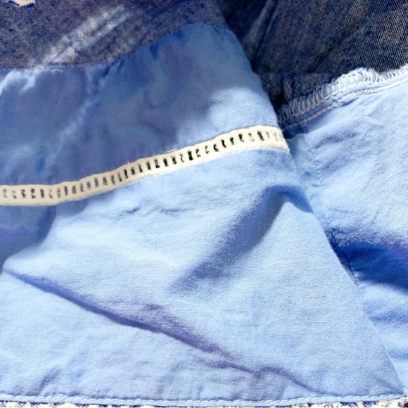 Isabel Maternity by Ingrid & Isabel Top Chambray White Embroidery Sleeveless💙🤍 - Picture 7 of 11